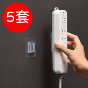 5套透明無痕方形分解式掛鉤負重掛鈎拖把掛勾承重易貼5個一套家居必備 牆壁掛式家用免打孔 貼拖板 紙巾盒 免鑽窿 Wifi路由器 工字型插片設計 排插固定器 [無痕黏貼]掛鉤