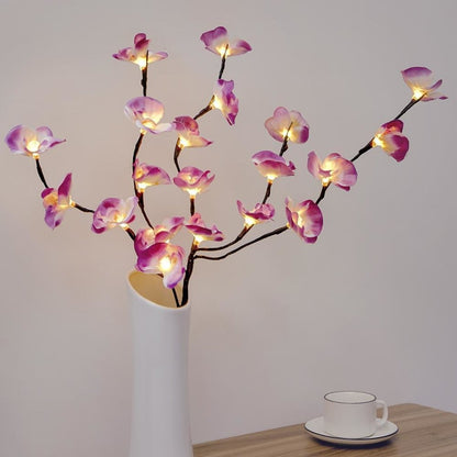 LED Imitation Orchid Lamp-Purple Indoor Decoration Phalaenopsis Orchid Lunar New Year Potted Orchid Lucky Fortune LED Bulb