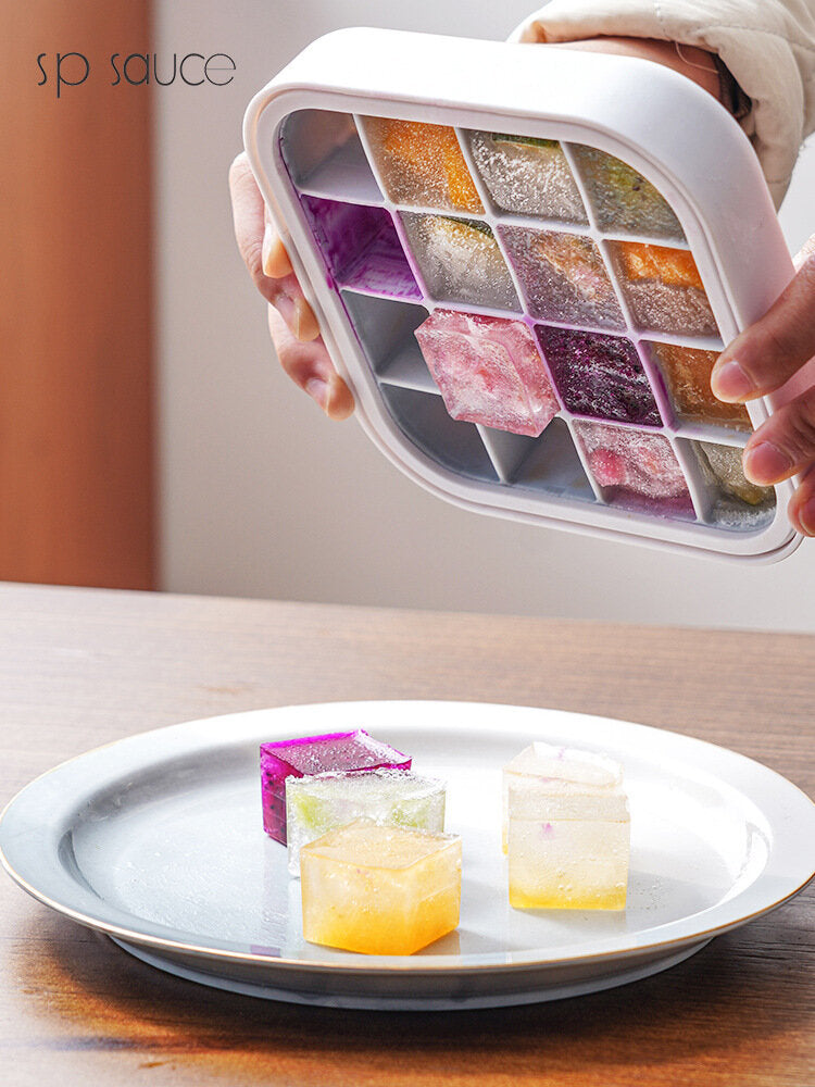 Household 16-grid silicone ice tray square ice tray homemade model ice cube ice cream box baby food