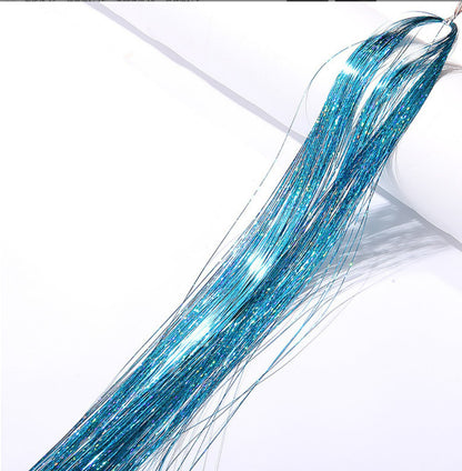 Colorful shiny filigree laser wigs and laser hair pieces Colorful shiny filigree laser wigs and hair extensions
