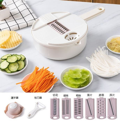 12-in-1 multifunctional vegetable cutting tool, shredding, cutting, slicing, grinding, scraping and grating