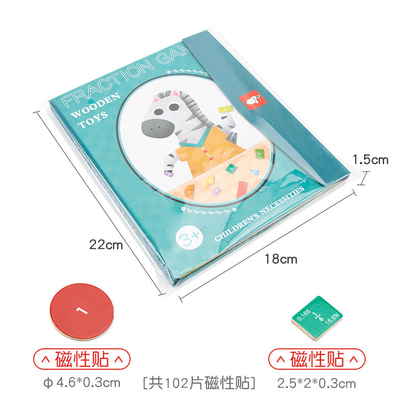 Children's intelligence foldable portable cognitive matching puzzle magnetic fraction baby learning cognitive toy