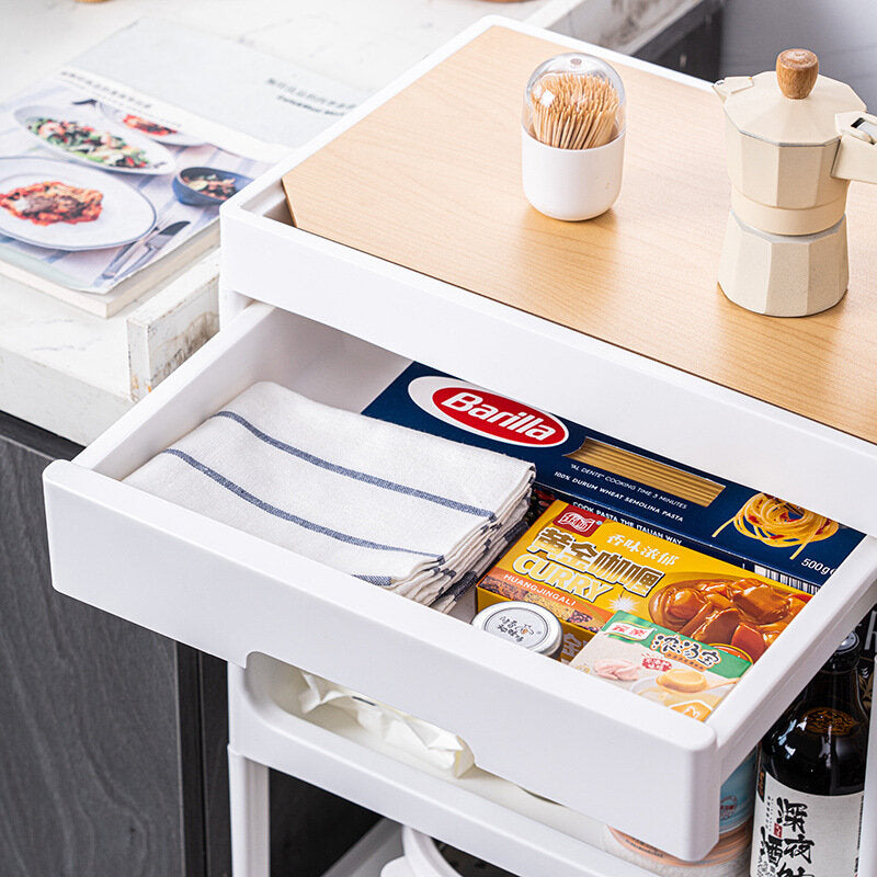 Trolley storage rack floor-standing kitchen bathroom mobile snack bathroom multi-layer bedroom bedside storage storage rack