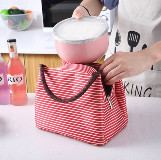 Japanese outdoor portable portable lunch box thermal bag [horizontal red]