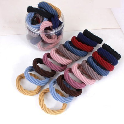 Korean bold high-elasticity seamless headband hair ties 20 mixed colors