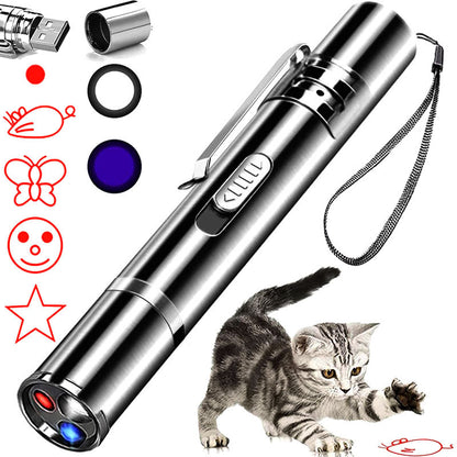 Rechargeable infrared cat teasing pen, laser light pattern, cat teasing stick, cat supplies, pet teasing toys