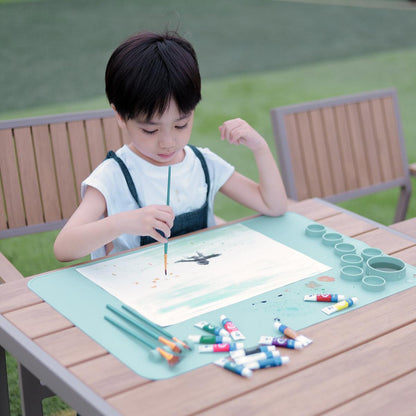 矽胶绘画垫新款儿童画画垫幼儿美术用品创意DIY绘画垫天蓝色防滑矽胶餐垫
