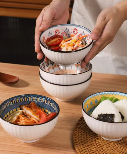 Japanese style series/gift box set of six Japanese tableware ceramic bowls/new rice bowl for home use/first choice for gift giving/Christmas gift/New Year gift/festival/family tableware set/ceramic bowl set