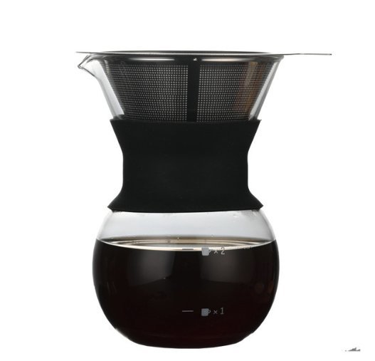 Glass coffee pot 200ml, free stainless steel filter cup and specialty coffee pot
