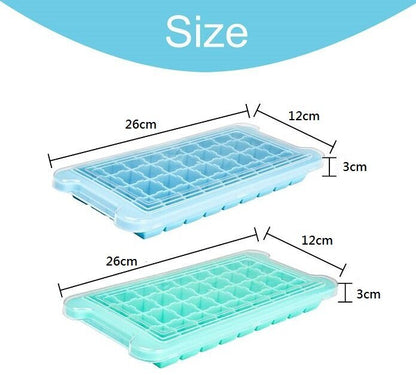 Silicone square 36-compartment ice box with lid (random color)