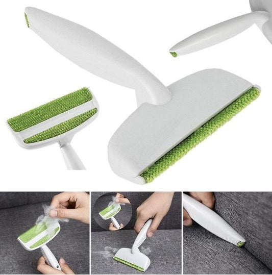 2-Head Portable Clothes Dual-Head Hair Remover Dust Collector Electrostatic Hair Removal Brush