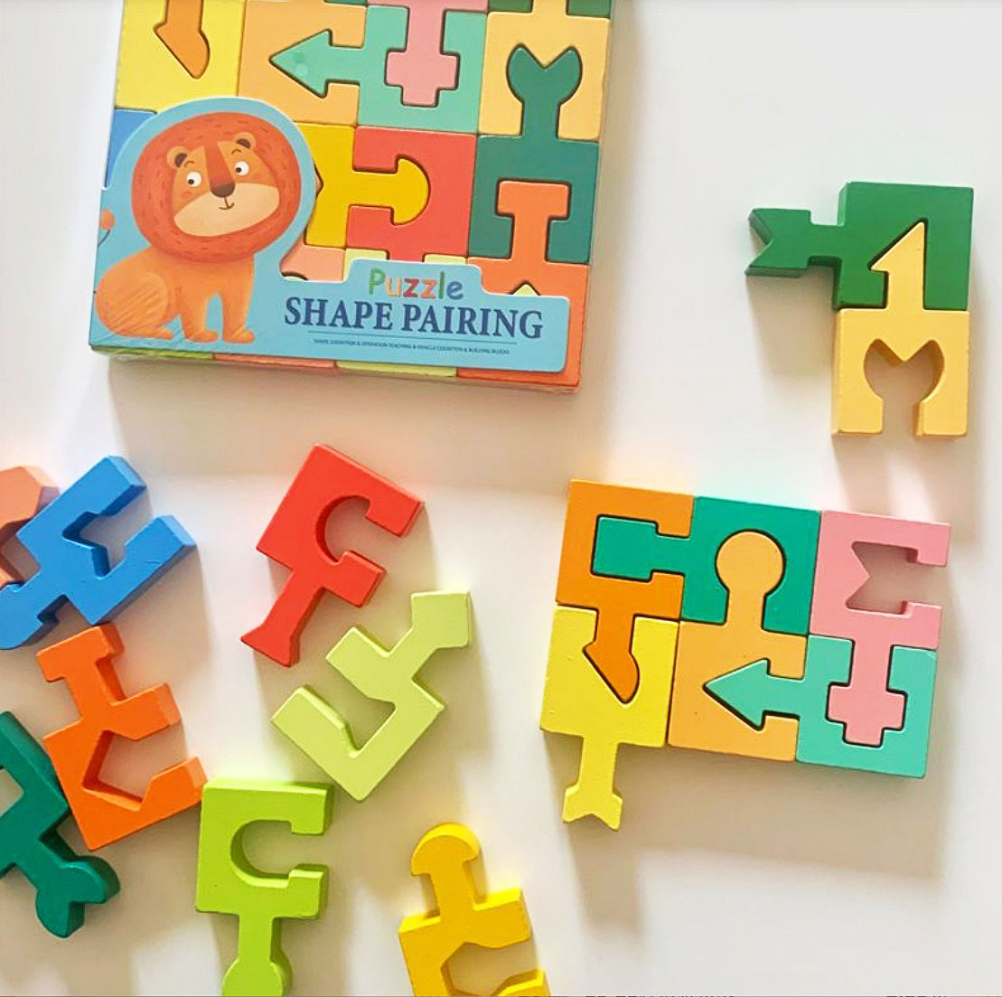 形狀配對木制拼圖 拼裝積木兒童玩具 邏輯思維玩具 認知玩具