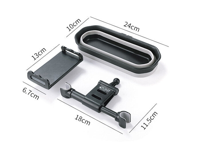 Car mobile phone tablet holder rear car trash can multi-functional mobile phone holder car storage box three-in-one