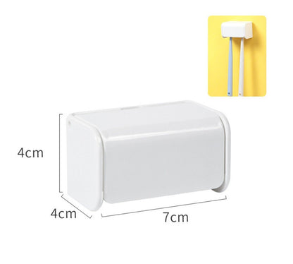 Japan KM.810 adhesive seamless double grid electric toothbrush holder simple toothbrush holder adhesive dust-proof toothbrush hanger