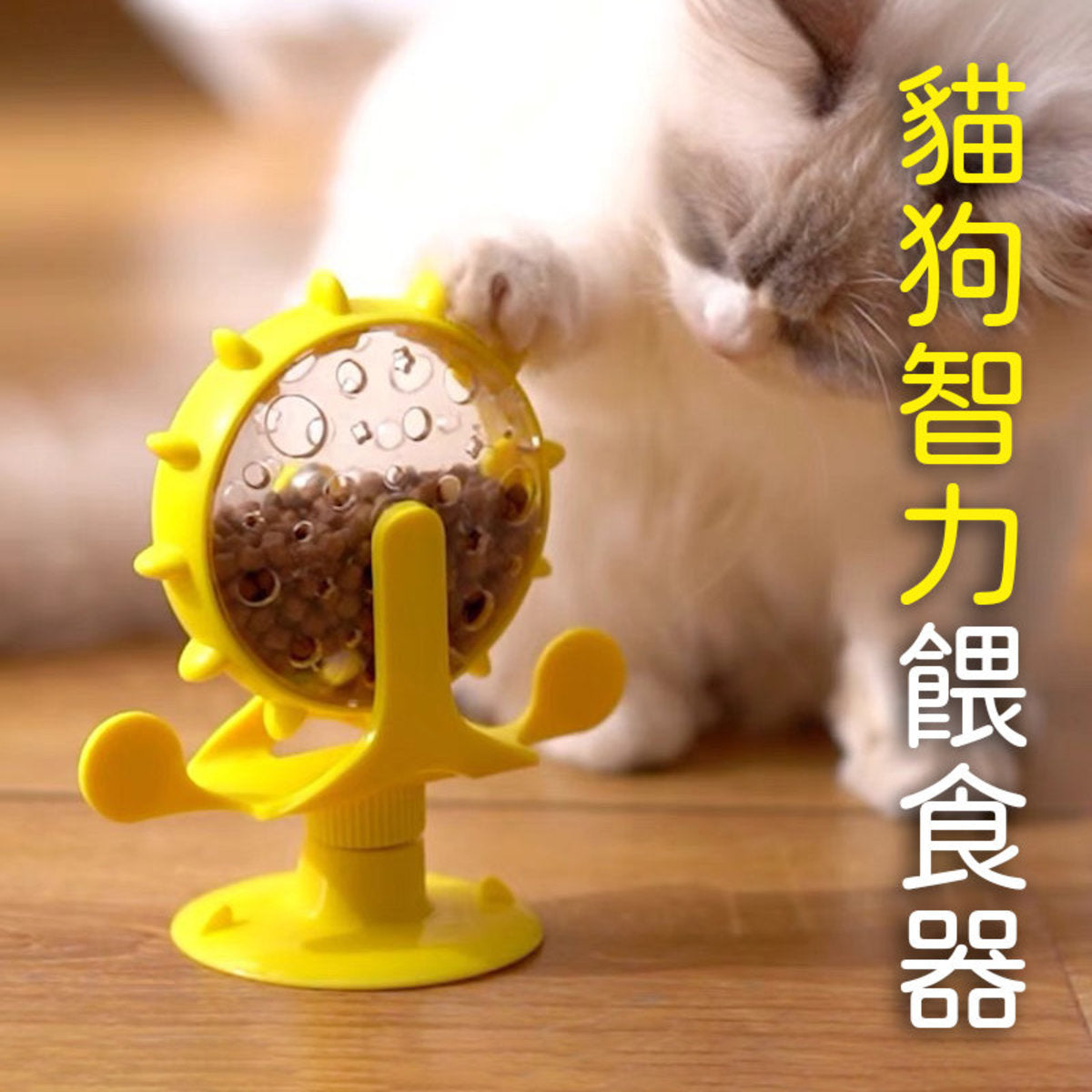 猫狗玩具逗猫慢食漏食器风车转盘智力喂食狗粮猫粮猫碗