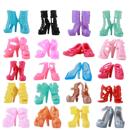 [32件套] 芭比娃娃Barbie 衣服鞋子首饰手袋眼镜替换装DIY