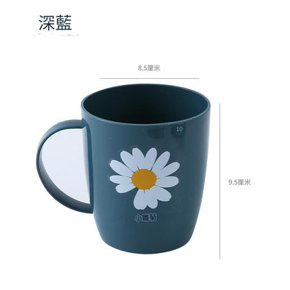 KM簡約洗漱杯家用塑料刷牙杯子創意可愛牙刷缸情侶學生漱口杯牙刷杯-深蓝