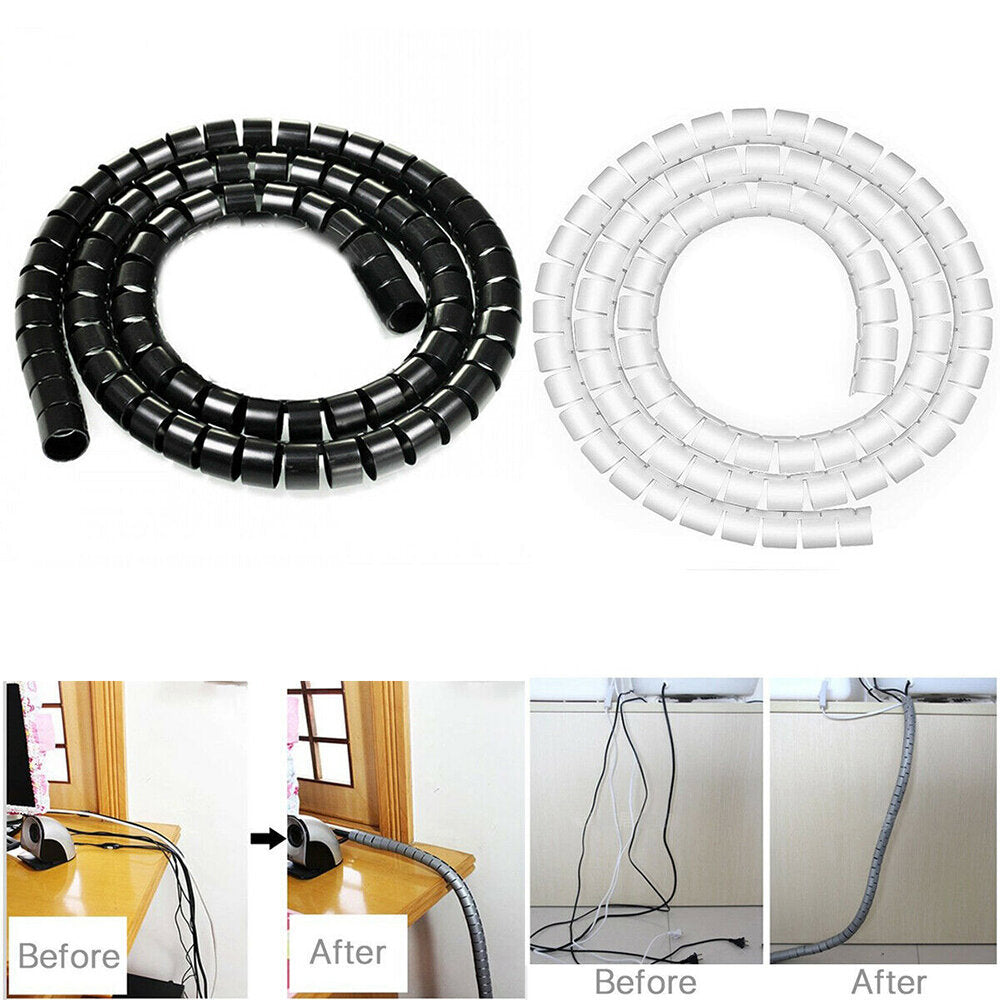 Black 10mm wire open type wrapped tube cable storage and cable organizer anti-bite wire bundle tube open winding tube wire storage and organization