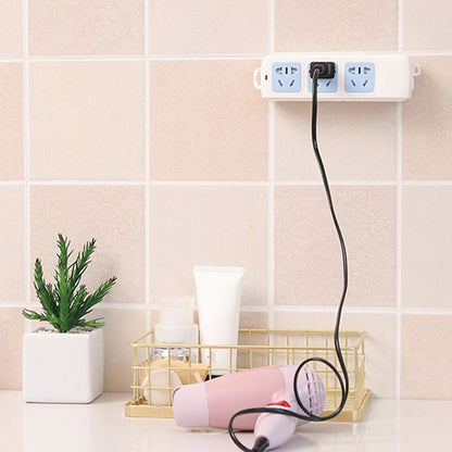 Drag strip removable wall-mounted sticker holder, traceless sticker holder, wall-mounted household punch-free sticker, drag strip tissue box, drill-free Wifi router I-shaped insert design row plug holder [seamless adhesive]