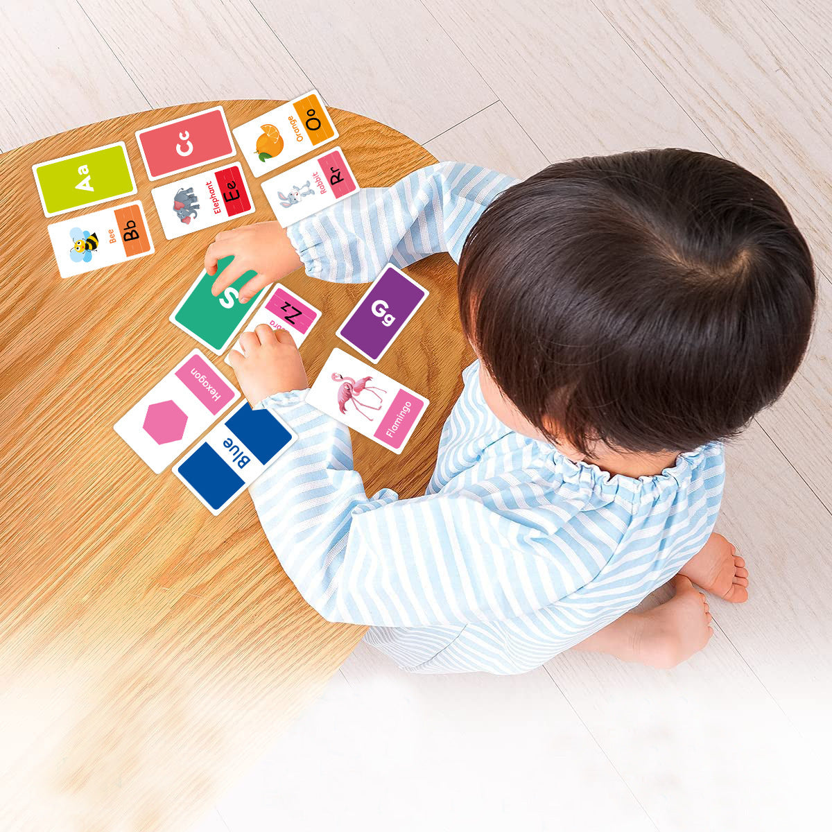 Alphabet Cards, Early Education Flash Cards for 2-4 Years Old Children to Learn Colors, Numbers, Shapes, Graphic Stories