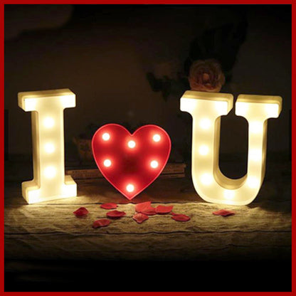 I love you proposal confession set romantic surprise scene arrangement letter lamp room decoration (rechargeable battery) 3 pieces in total