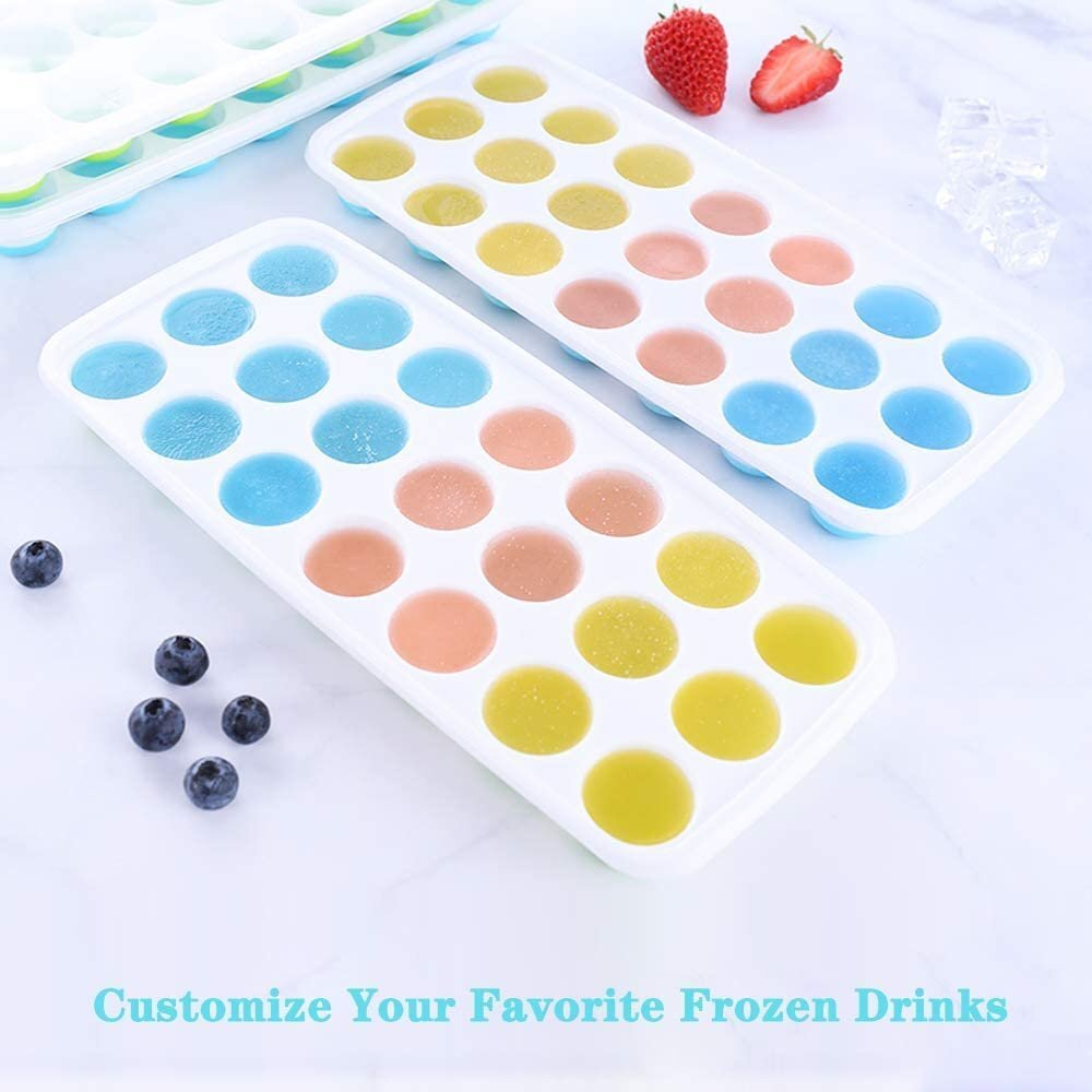 Single-piece push-type ice box, round ice cubes (random color)