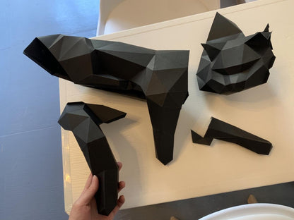 Handmade furnishings Japanese black cat 3D paper carving DIY set｜3D paper model furnishings home living room three-dimensional decoration handmade DIY thoughtful gifts for cat slaves to relieve boredom paper toys origami household ornaments origami