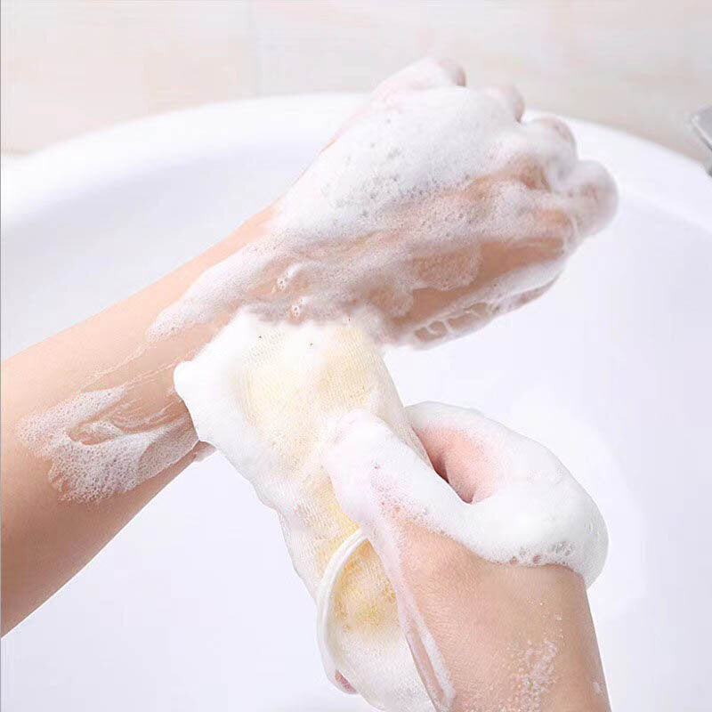 起泡網雙層白繩打泡網手工香皂袋肥皂袋洗面奶專用潔面網 洗面工具Facial