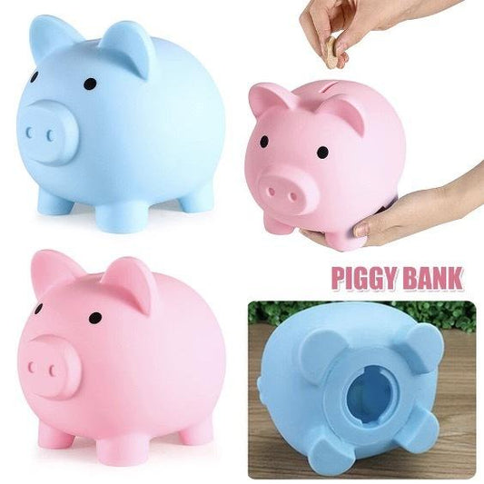 Blue small piggy piggy bank piggy bank change to save money during the New Year money poppy