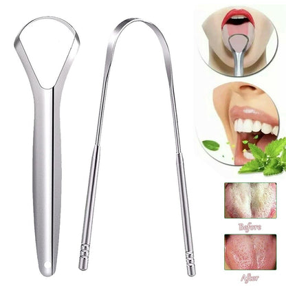 Stainless steel tongue scraper tongue cleaner to remove bad breath tongue brush oral care cleaning tongue scraper