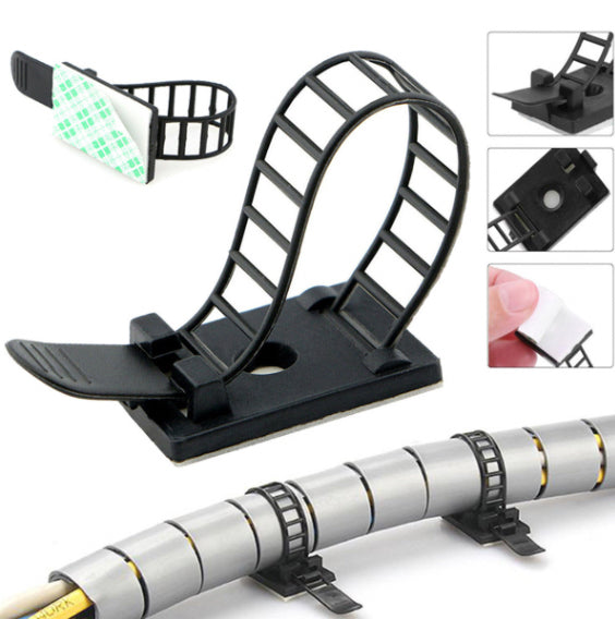 [10 Pack] Wire tie, adjustable fixed wire clip, adhesive fixed seat, driving recorder wiring buckle, wire network cable clip