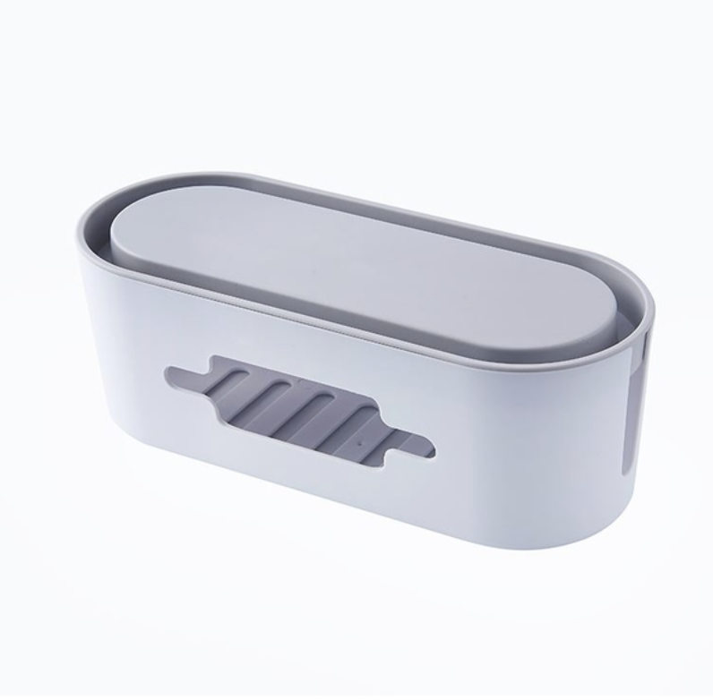 Extension cord storage box to prevent accidental contact with wire organizer box, cable management box, hub box, wire hiding box, mobile phone holder, desktop and wire storage box