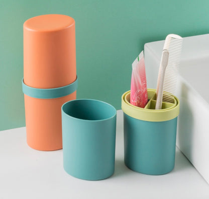 Creative toothbrush rack desktop wash cup set mouthwash cup holder portable travel toothbrush cup storage box