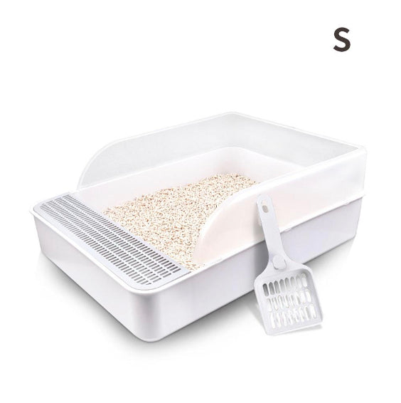 [Small size] Semi-enclosed square cat litter box cat toilet cat poop basin cat litter tray cat toilet comes with cat litter scoop [parallel import]