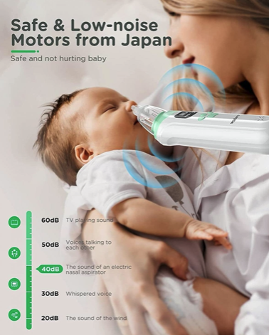 The new generation of electric nasal aspirator Nano Tech is ultra-quiet! Easy to carry! Electric nasal aspirator baby nasal aspirator newborn electric nasal aspirator baby children and toddlers nasal congestion snot cleaner