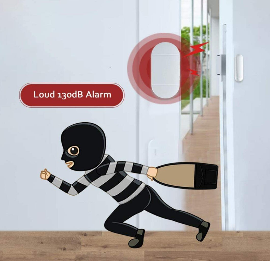 Door and window sensor door magnetic alarm multifunctional wireless door and window alarm remote control function home anti-theft device anti-theft door and window I terrace floor glass suitable for anti-theft tracking