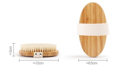 Japanese shower and bath soft bristle brush Unprinted style cleaning supplies to remove old mud cuticles Pig bristle dry shower soft bristle brush - Nanmu hand brush scrub exfoliation tool