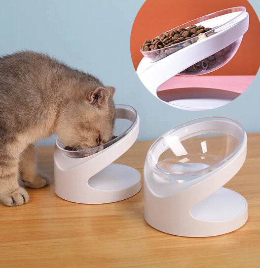 Transparent cat bowl single bowl cervical vertebra protection cat food bowl dog bowl pet cat food bowl food bowl cat pet cat supplies cat bowl