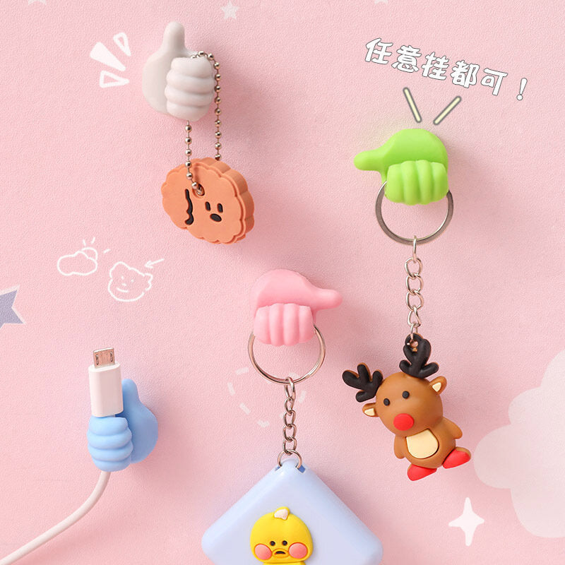 Creative thumb hook multifunctional cable organizer wire holder strong traceless punch-free sticker