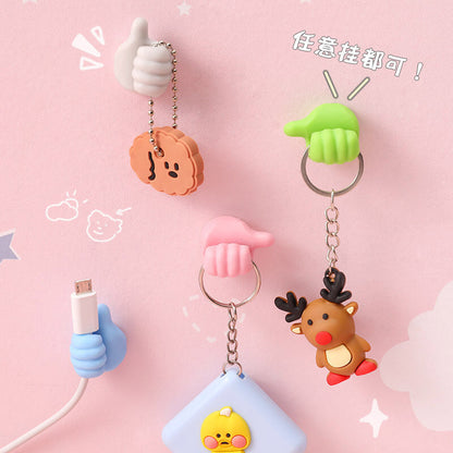 Creative thumb hook multifunctional cable organizer wire holder strong traceless punch-free sticker