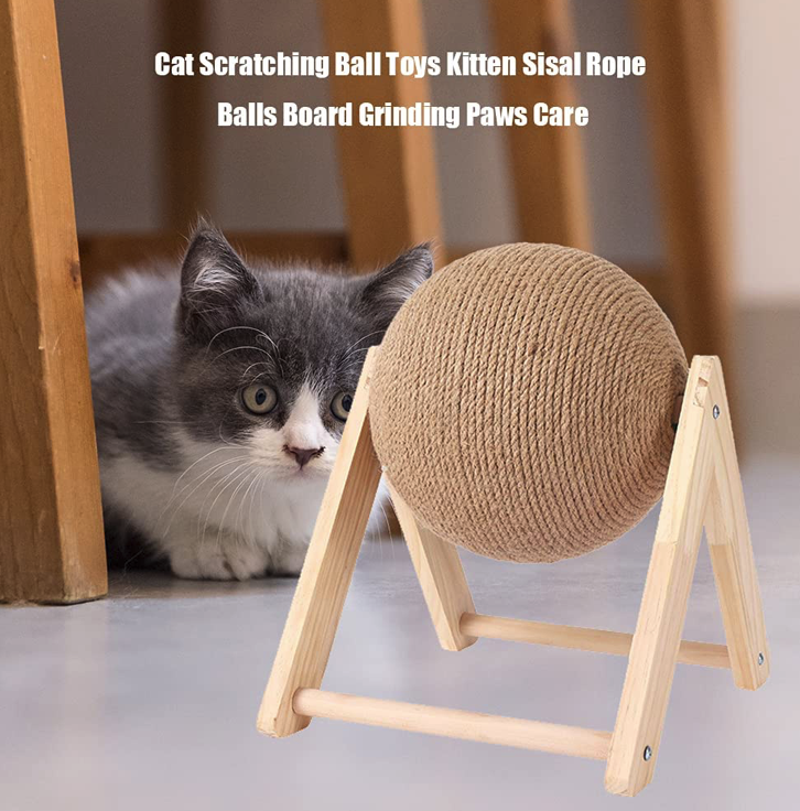 貓爬玩具 貓抓板劍麻貓玩具自嗨解悶貓咪爪磨抓板用品不掉屑立式耐磨貓抓球 除毛用品