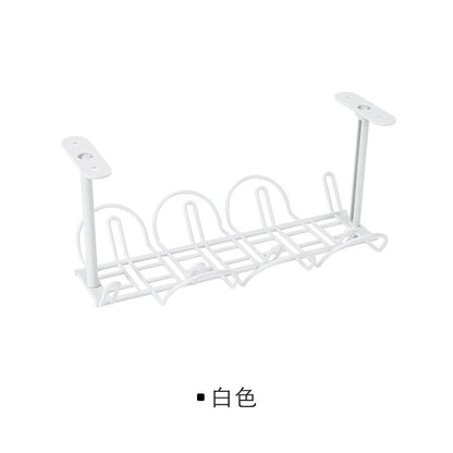 Under-the-table power cord plug-in storage rack drag line board compartment hanging basket layered rack plug-in board storage rack charging cable storage