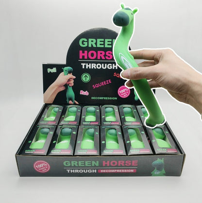 Green horse has fun to decompress and creative donkey pinch fun to vent green horse's new and unique children's toys cognitive toys
