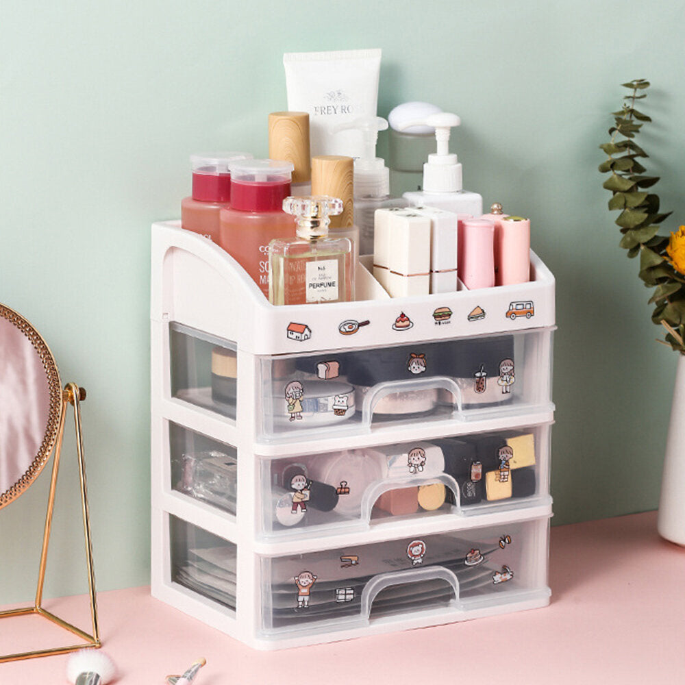 3-layer cosmetic rack cosmetic storage box drawer storage jewelry box desktop