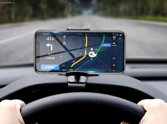 Car holder spring buckle mobile phone holder-black car mobile phone holder