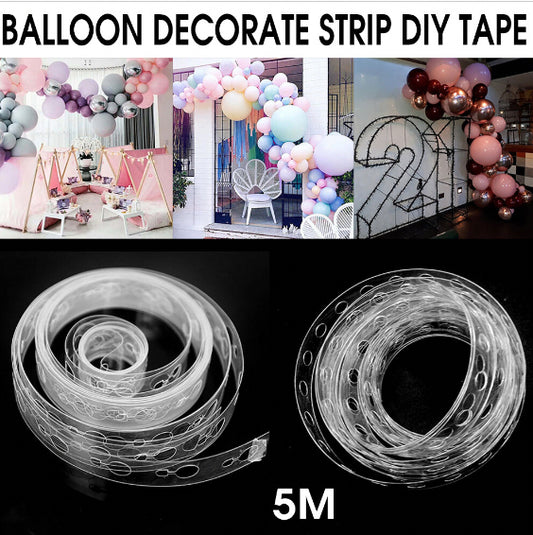 单孔5米透明气球链派对婚礼装饰气球链场景道具卡扣拱门气球拱门环制作配件