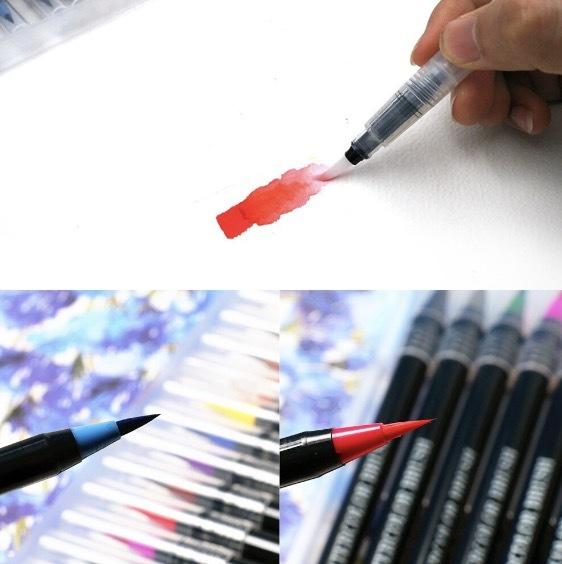 [20 Color Set] Painting brush, watercolor brush, hand-painted pen, soft brush, calligraphy practice brush, copybook, soft brush, watercolor, plastic color