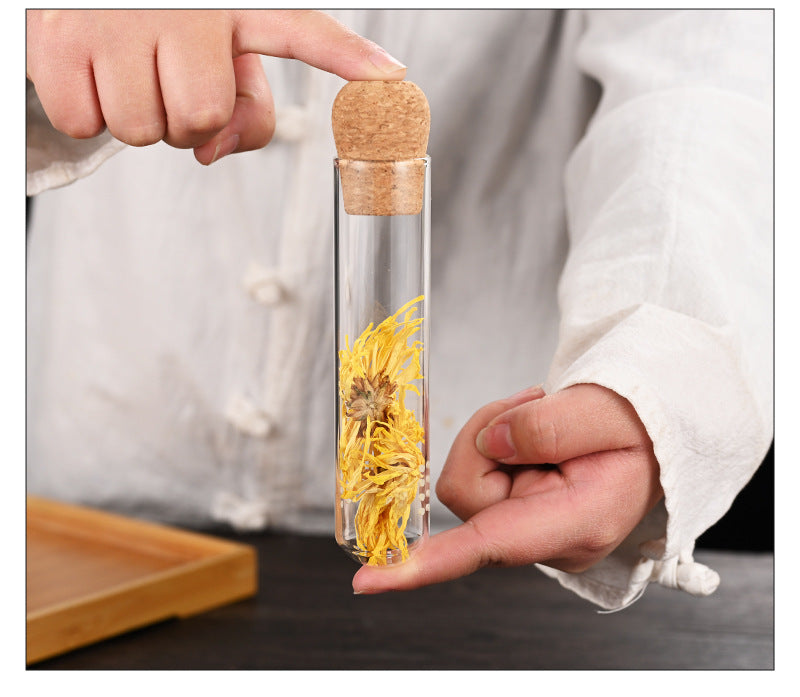 Glass test tube tea filter high temperature resistant tea leak tea brewer household tea set accessories tea leak tea filter summer tea tea pulp filter