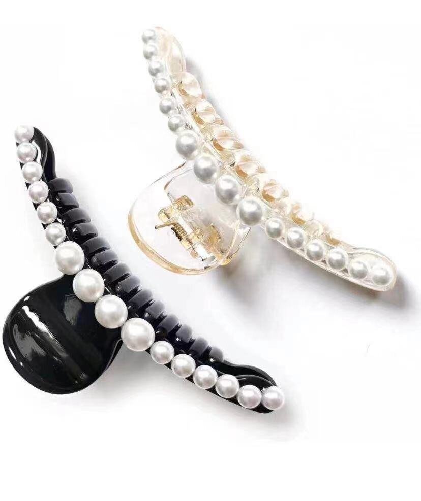 [Korean-style white ball bead grabber] Hair bow maracas hair accessories headdress hairpin duckbill clip broken hairpin girl hairpin hair accessories