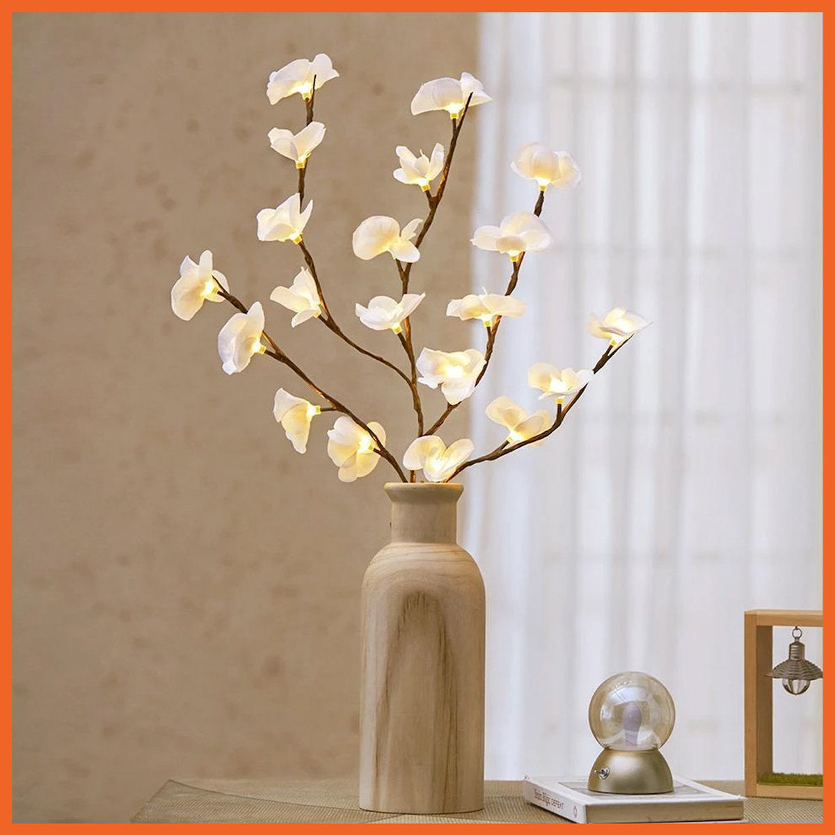 LED Imitation Orchid Lamp-White Interior Decoration Phalaenopsis Lunar New Year Potted Orchid Lucky Fortune LED Bulb